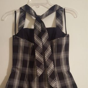 Black and white corset style halter